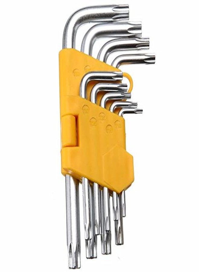 XTREMEPOWER 9 Pcs Silver Tone Metal Torx/Star Allen Key Set with Hole from T10-T50 - Image 2